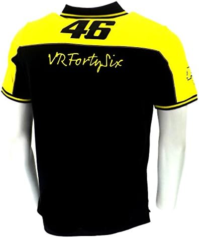 Valentino Rossi VR46 Yellow Panel Moto GP Polo Shirt Black Official 2015