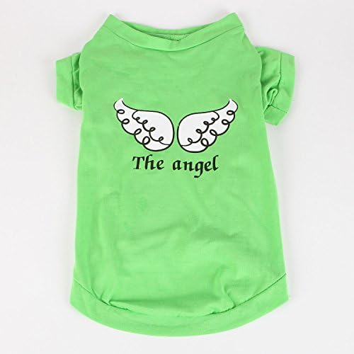 Commoditier the Angel Small Dog Clothes Summer Dog Outfits Dog Polo Shirts for Small Dog (Small, Green)