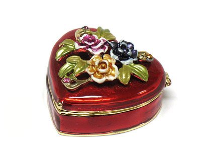 Click here to buy FLOWER DECORATED HEART MINIATURE JEWELRY BOX.