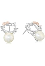 Freshwater Cultured Pearl Kitty Rose Gold Plated Sterling Silver Stud Earrings