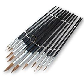 12 Piece Pointed Artist Brush Set