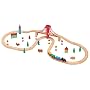 Maxim Wooden Advanced Train Set with Bridge, 50-Pieces