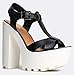 T-Strap Lug Sole Platform Chunky Heel Dress Sandals