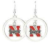 Nebraska Cornhuskers - NCAA Floating Logo Hoop Earrings