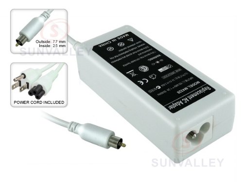 AC Adapter for Apple 24.5V 2.65A Mac iBook PowerBook G4 A1021 / M8943LL/A / M8576LL/A (65Watt) Laptop / Notebook Replacement Charger / Power Supply Cord