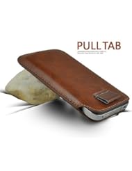 ALiCO Premium Leather Pouch with pull tab for IPhone 5 (Brown)