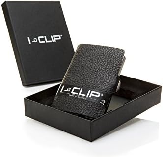 I-CLIP Black Slim Leather cards wallet