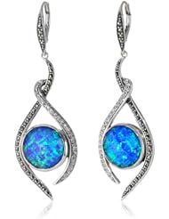 Judith Jack "Paradise" Marcasite Opal Crystal Drama Drop Earrings