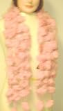 Imported Pink Color Four Strand Luxurious Rabbit Fur Scarf for Women and Teens