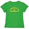 T-Shirt Womens Green " PROPERTY OF MY Abyssinian " Cats