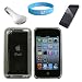 Smoke Shining Color Protective TPU Silicone Skin for Apple iPod Touch 4th Generation with Clear Screen Protector for 4th gen ipod + USB Car Charger for itouch 4G with Wristband