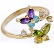 10kt Gold Cubic Zirconia Butterfly Adjustable Toe Ring