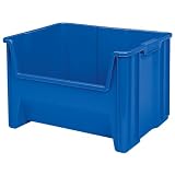 Akro-Mils 13017 Stak-N-Store Stacking Hopper Front Plastic Storage Bin, Blue, Case of 3 by 