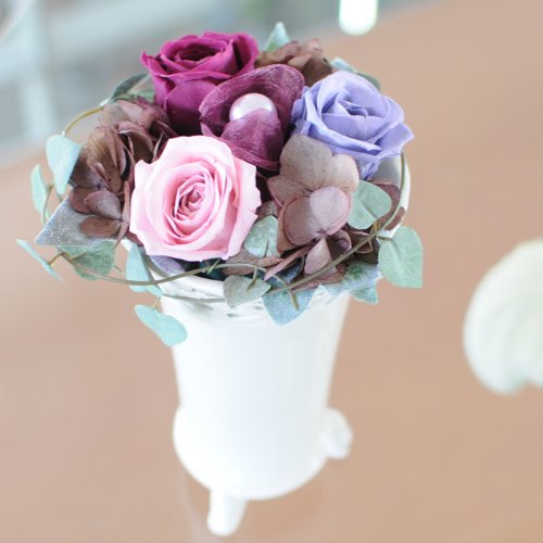 花工房花贈り フラワーギフト プリザーブドフラワーWhiteLove〔パープルミックス〕