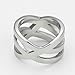 Yoursfs Birds Nest Triple Row Twisted Austrian Crystal Cocktail Wide Ring 18k White Gold Plated