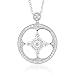 14k White Gold Square Drop Diamond Pendant Necklace - 0.75 carat
