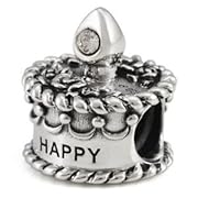 Ohm April Birthstone Crystal Birthday Cake European Bead