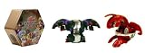 Bakugan Bakutin collector's tin with Metal Black Hydranoid and Metal Red Dragonoid