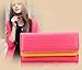 KLOUD City Synthetic Leather Stone Pattern Double Layer Women Wallet (Hot Pink)