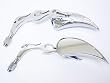 Custom Chrome Motorcycle Tear Drop + Flame Arm Mirrors Fits Most Harley Davidsons, Suzuki, Honda, Kawasaki Cruisers side chrome mirrors with flame arm motorcycle - Free Adapters