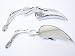 Custom Chrome Motorcycle Tear Drop + Flame Arm Mirrors Fits Most Harley Davidsons, Suzuki, Honda, Kawasaki Cruisers side chrome mirrors with flame arm motorcycle - Free Adapters