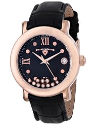 Swiss Legend Womens 22388-RG-01 Diamanti Analog Display Swiss Quartz Black Watch