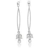 14k White Gold Tear Drop Diamond Earrings (H-I, I, 0.32 carat)