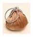 Champagne cream small satin wrist bag evening handbag purse style with diamante studded handles and wrist ring