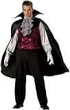 Classic Vampire Men's Costume Adult Halloween Outfit - Size XL, Chest 46-48 & Waist 40-42