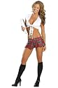 Sexy Naughty Catholic Schoolgirl Skimpy Plaid Skirt School Girl Outfit Costume White Tie Top Roma