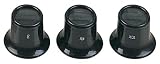 3-Piece Jeweler's Eye Loupe Magnifier Set - 3X, 5X & 10X