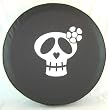 SpareCover&reg; ABC Series - Girly Skull on 30" Black 35 mil Heavy Vinyl Tire Cover