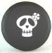 SpareCover&reg; ABC Series - Girly Skull on 30" Black 35 mil Heavy Vinyl Tire Cover