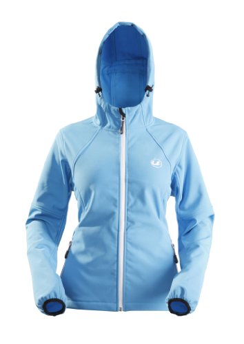 Ultrasport Damen Softshell Jacke mit Kapuze Estelle, t&uuml;rkis/wei&szlig;, L, 10056