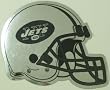 New York Jets Helmet Logo Chrome NFL Car Magnet