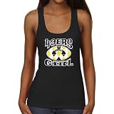 NCAA Long Beach State 49ers Ladies Argyle Girl Junior's Ribbed Tank Top - Black (Small)