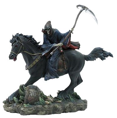 Grim Reaper Death Rider on Horse Figurine / Statue