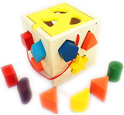 High Quality Wooden Shape Sorting Cube Smooth Surface