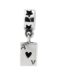 Reflection Beads Silver Ace of Hearts Nature Dangle