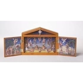  Fontanini 25-Piece Nativity Advent Calendar Set With Wooden Stable #65400