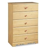 41Sve2Yig1L. SL160  Lily Rose 5 Drawer Chest   Romantic Pine