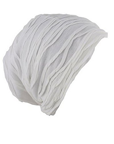 Spring Fever Stylish Wrinkled Beanie Cap Slouchy Skull Hat(E White)