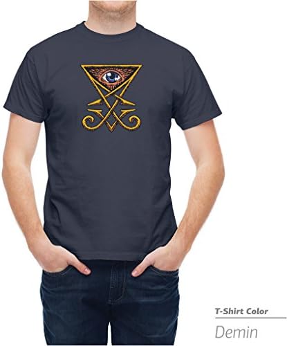 T-shirt All-Seeing Ancient Eye Of Horus Symbol Denim L