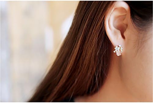 Spring Flower shape cute stud earring-Mint