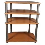 Langdale Beech / Silver Deluxe Computer Table / Games Station / TV Stand for TVs of up to 24 ( 32 with overhang )