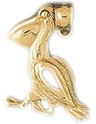 Dazzlers Solid 14k Gold Pelican Charm Pendant Available in three colors from jewelsberry (weights: 2.7 grams only)