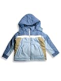 Outeredge - Boys Winter Jacket, Fleece Lined with Zip-off Hood, Periwinkle, Powder Blue, Grey