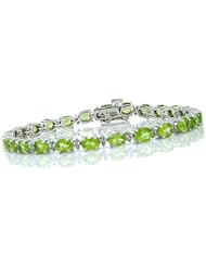 10.90ct Peridot and Diamond Bracelet in 14Kt White Gold