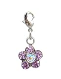 Charm Clip - P20 - Crystal Flower ~ Violet