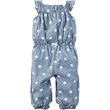 Carter's(カーターズ) ポルカドット シャンブレー ジャンプスーツ ブルー ロンパース半袖 3ヶ月【並行輸入】